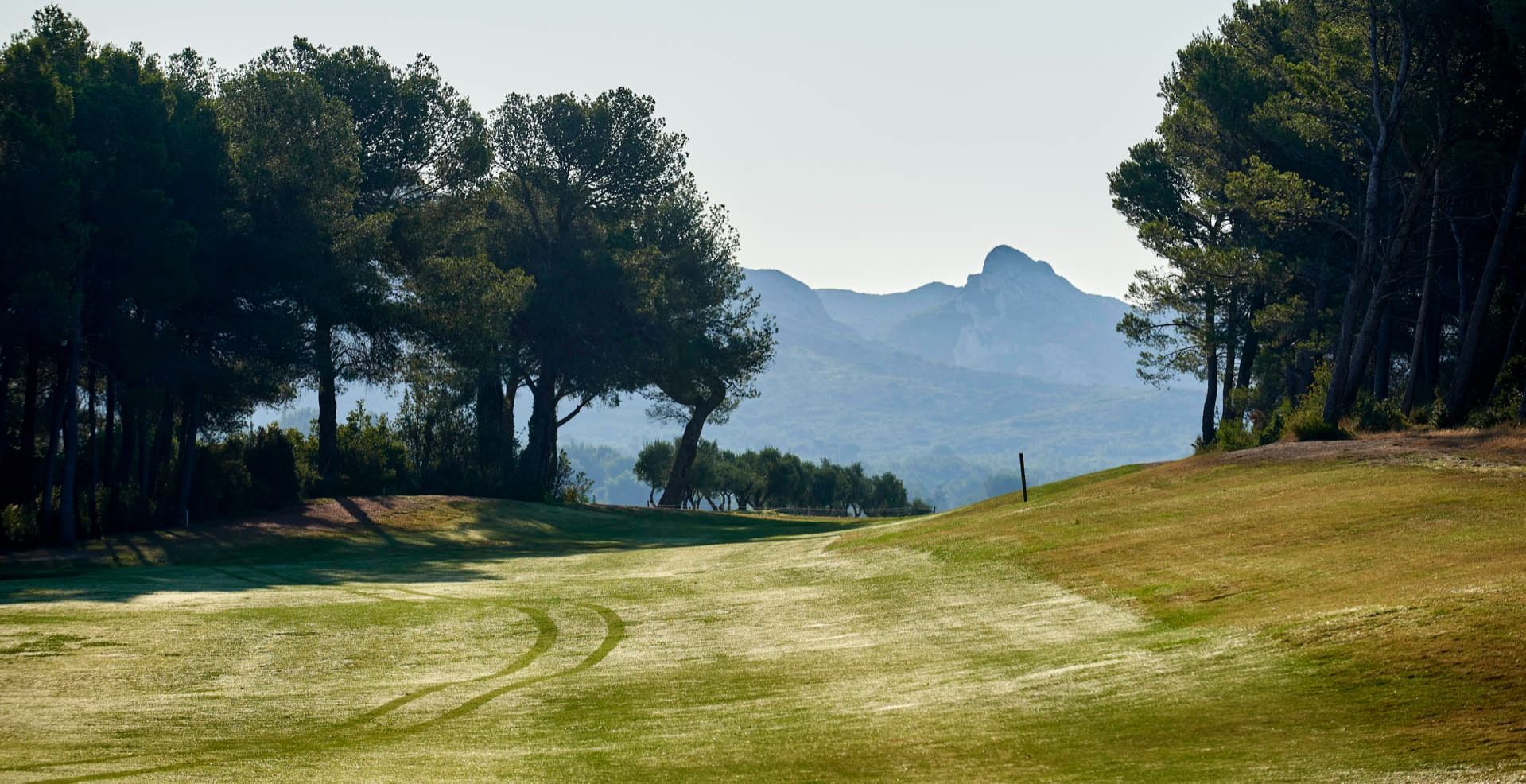 Landscape view of Golf course & mountains, Domaine de Manville