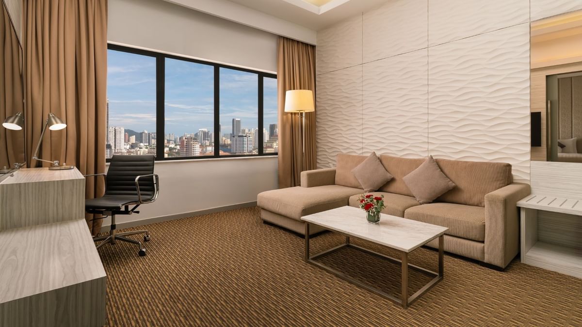 Living room layout of the Executive Suite King of Sunway Hotel Georgeotown Penang