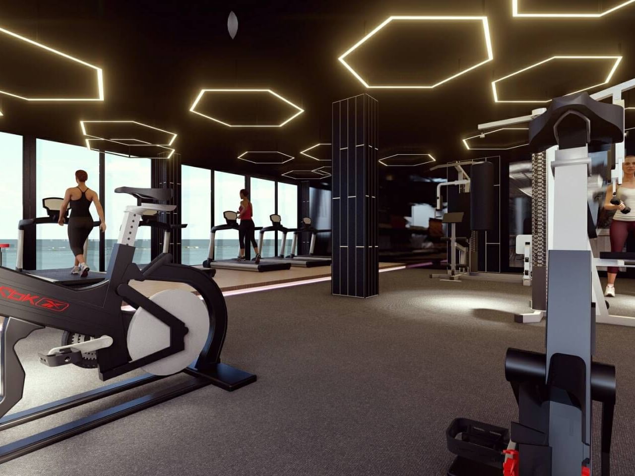 Fitness area with equipments at Eastin Hotels
