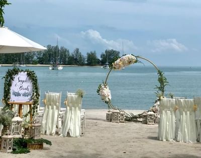 Deco done in the beachfront for a wedding at The Danna Langkawi
