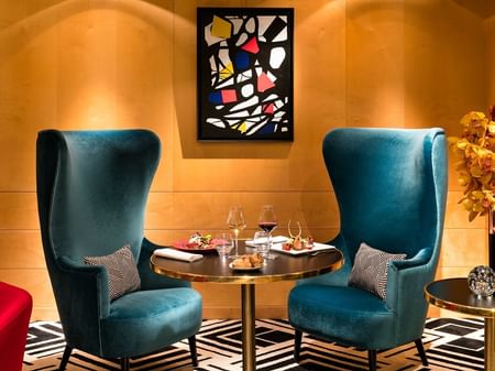 Restaurant Le W - Blue Armchairs 