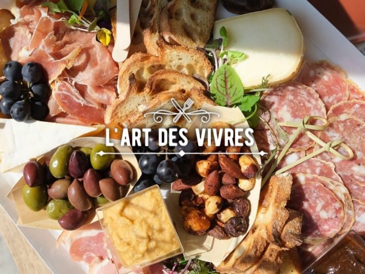 Closeup of charcuterie board served at Hotel Zero1