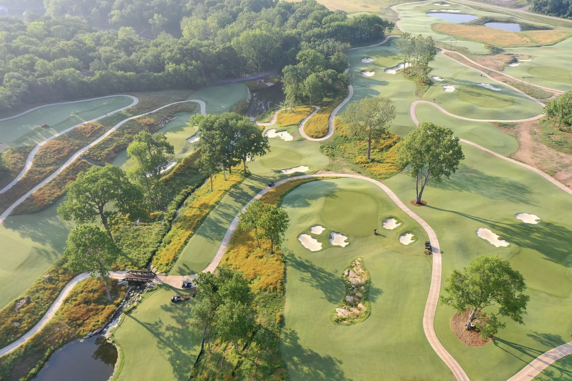 Aerial view of the hotel & Golf course at Shangri-La Monkey Island