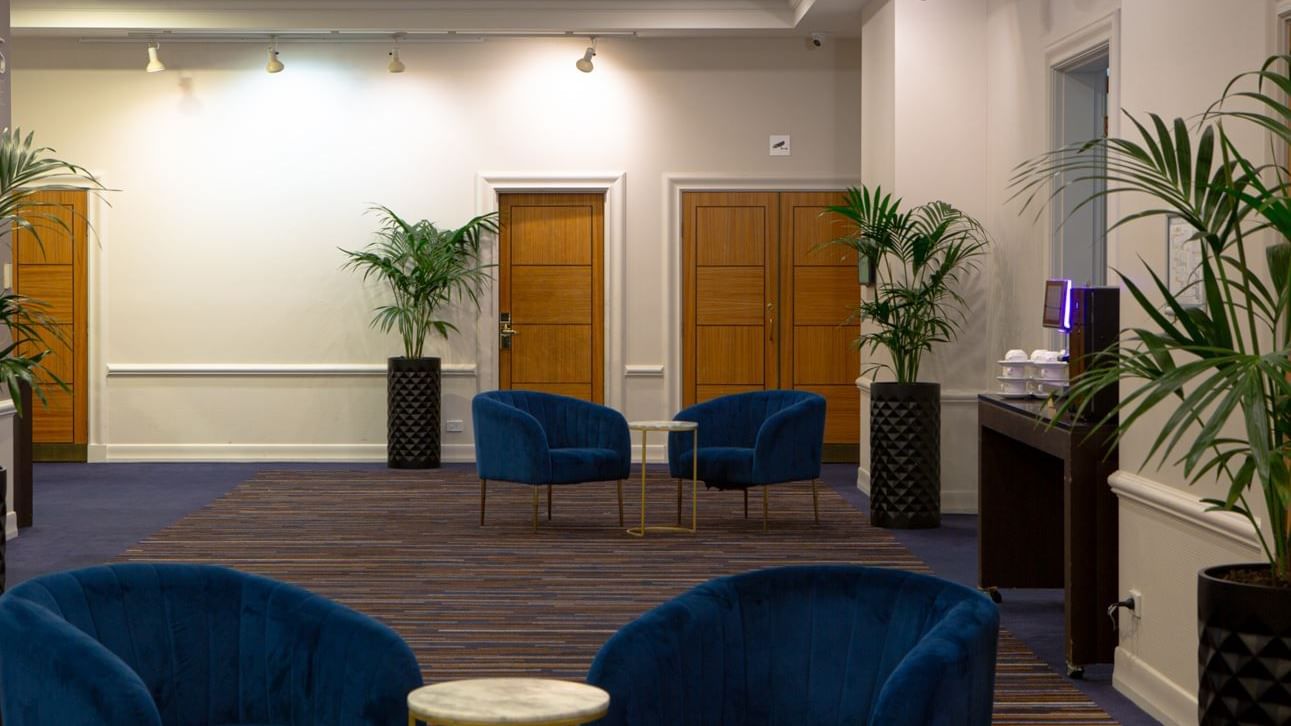 Spacious lounge area in the lobby at Novotel Glen Waverley