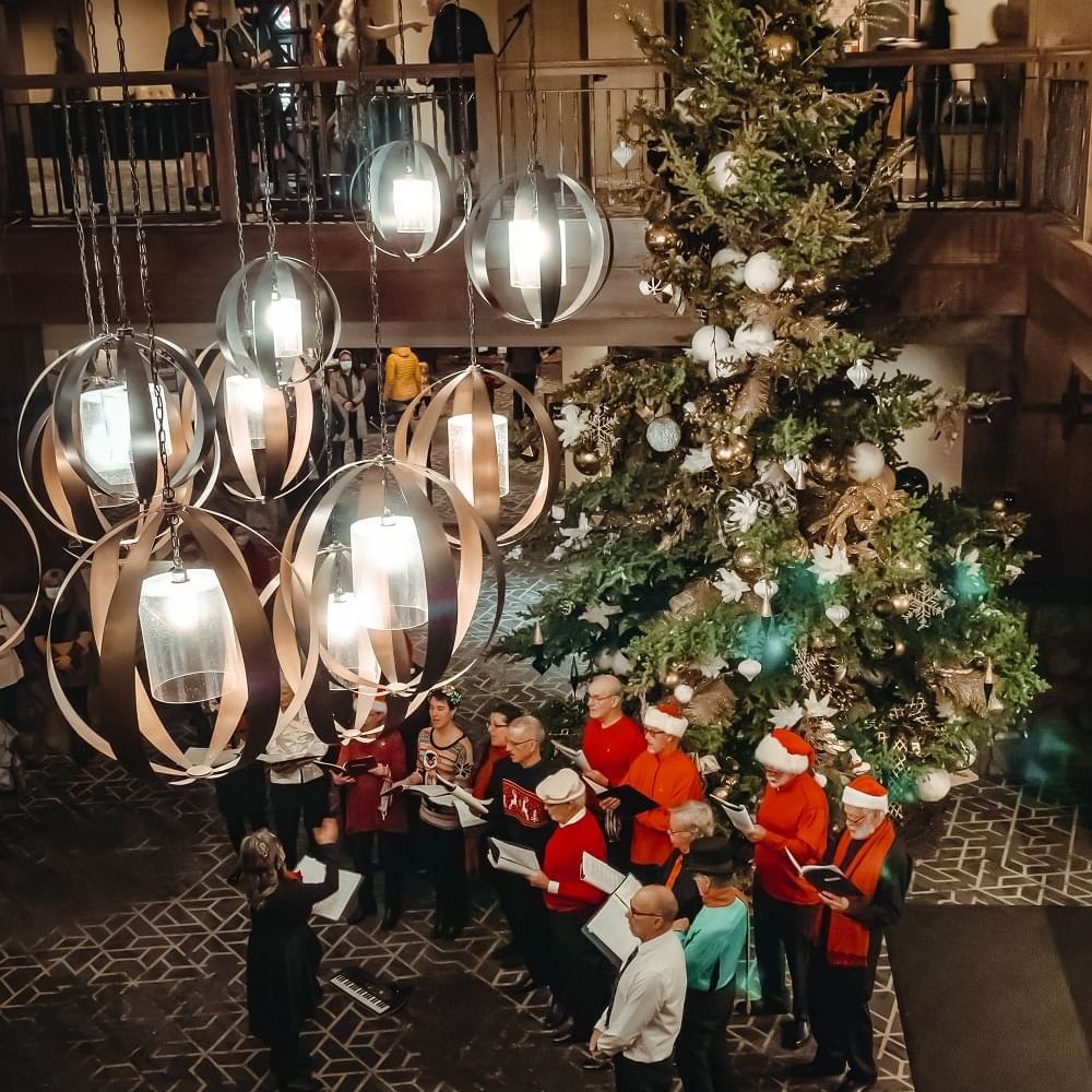 People at the Annual Crowning of the Tree at The Malcolm Hotel