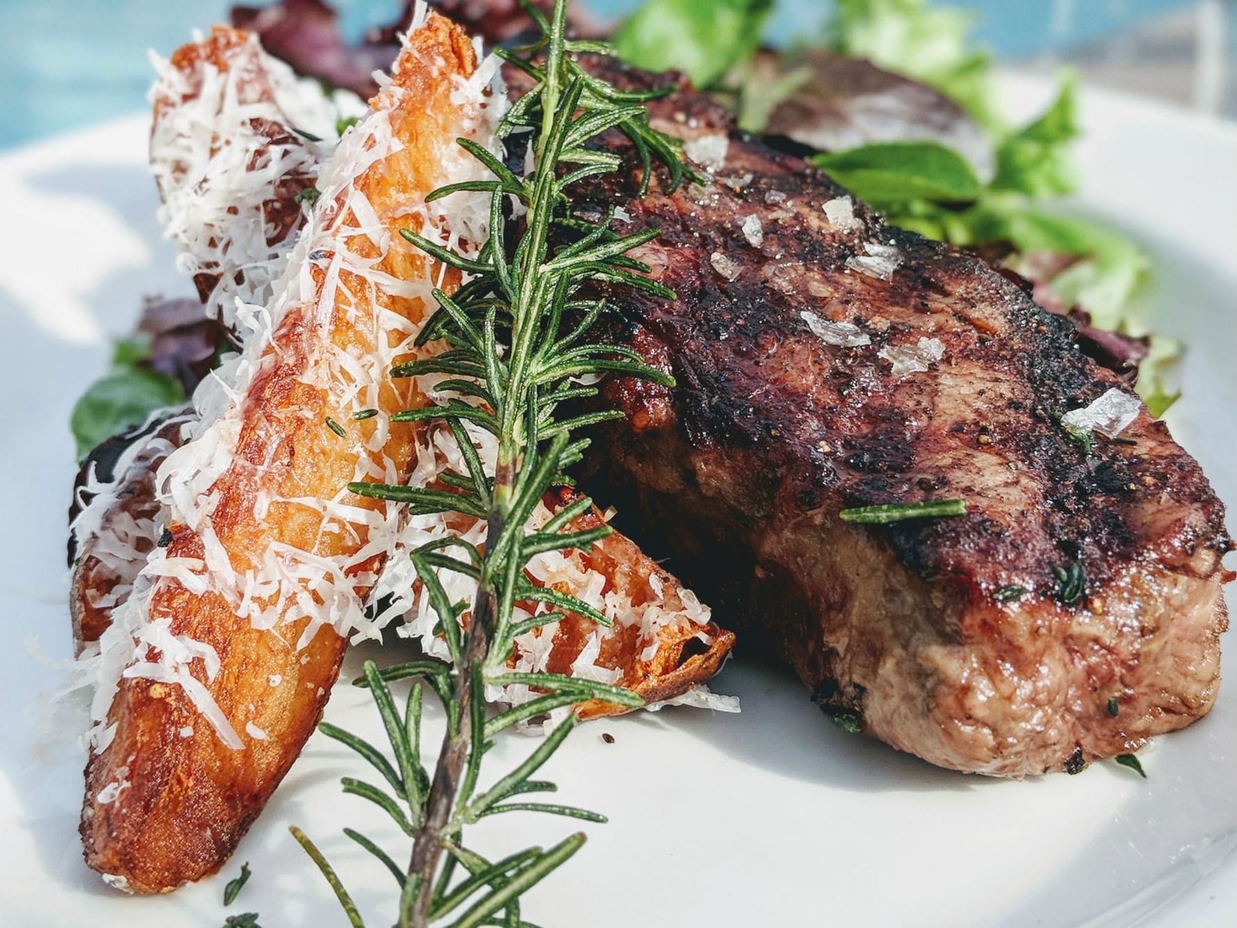fancy meat dinner plate