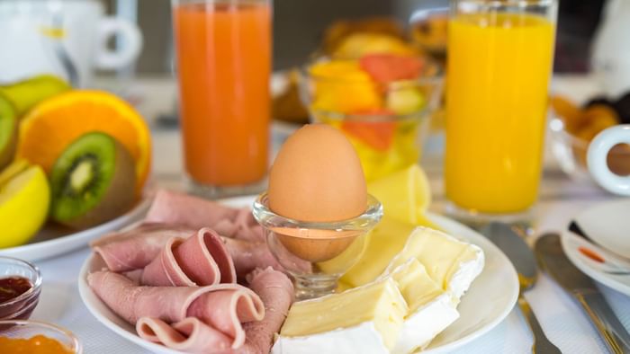 Close up of breakfast served at Hotel Novella Premium
