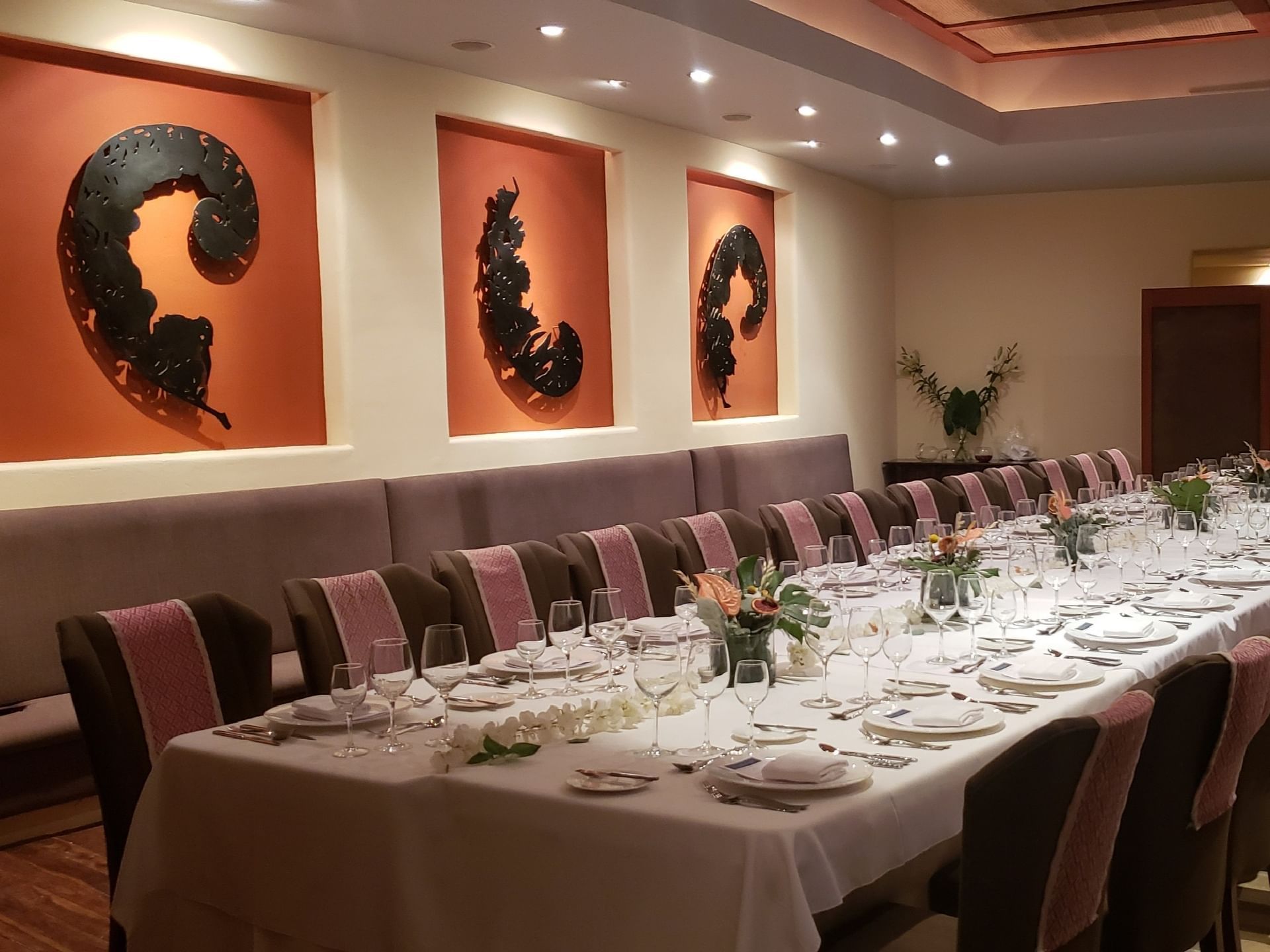 Table arranged for an event in A Mares at Cala de Mar Resort