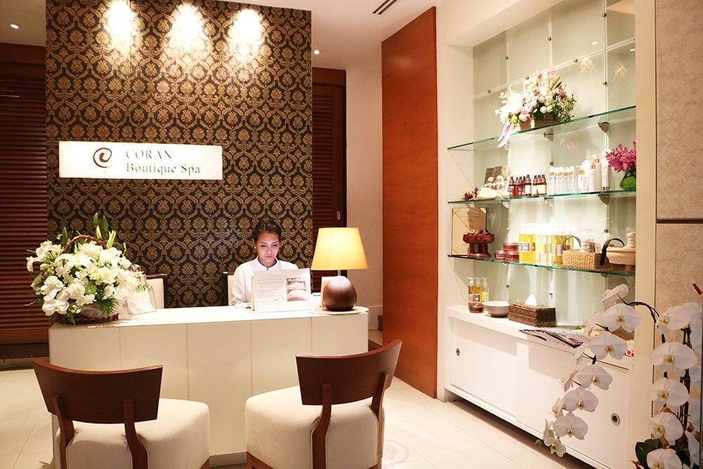 The front desk of the Coran Boutique Spa in Dream Bangkok