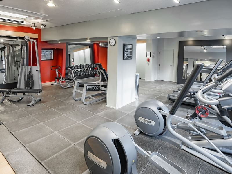 Fully equipped fitness center at our hotel