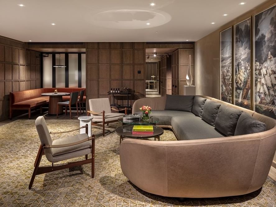 Living area of the Signature Suite at The Londoner Hotel