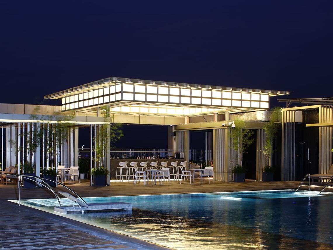 The Sora Rooftop Bar with Pool in Manila Okura