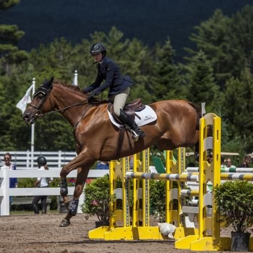 An equestrian at Lake Placid Horse Show near High Peaks Resort