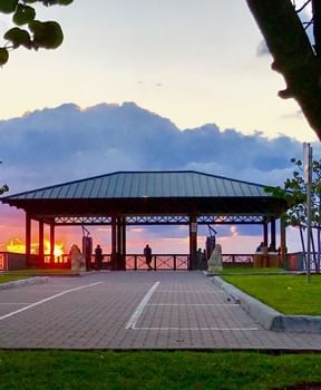 People watching the sunset from South Beach Park near Ocean Lodge Boca Raton