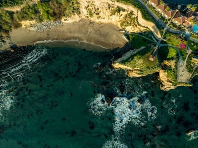 Aerial view of beach cove