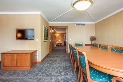 Dining table and chairs.