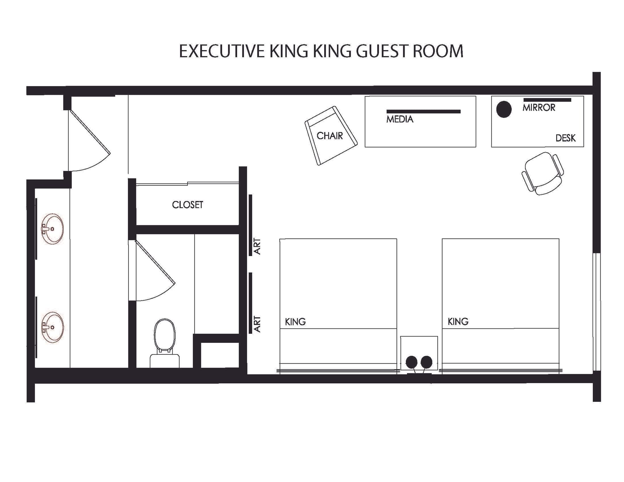 a floorplan of a hotel room