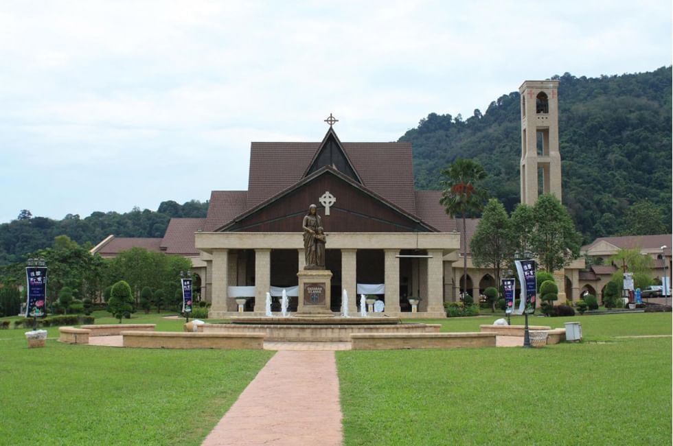 Exterior view of the St Anne's Church on a sunny day near Sunway Hotel Seberang Jaya