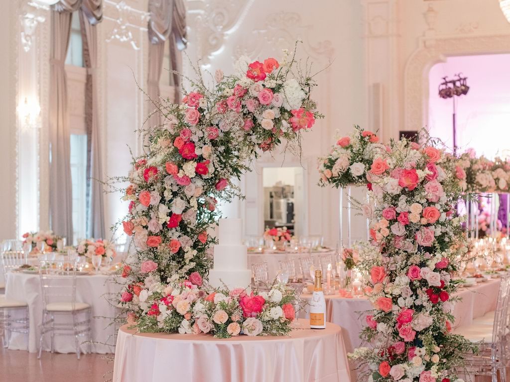 Arranged table set-up with flower decors at The Mayo Hotel