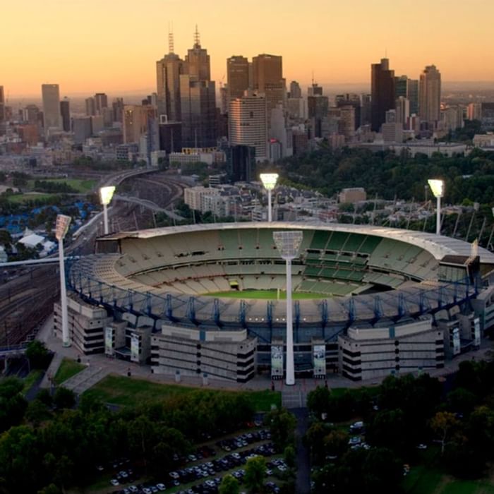 Exterior of stadium near Novotel Melbourne on Collins