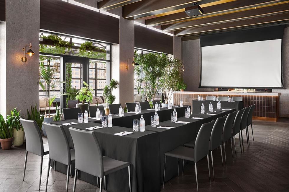 Conference style setting at Gansevoort Meatpacking NYC