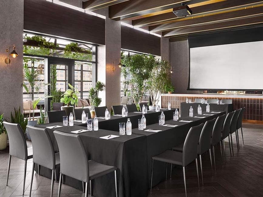 Conference style setting at Gansevoort Meatpacking NYC