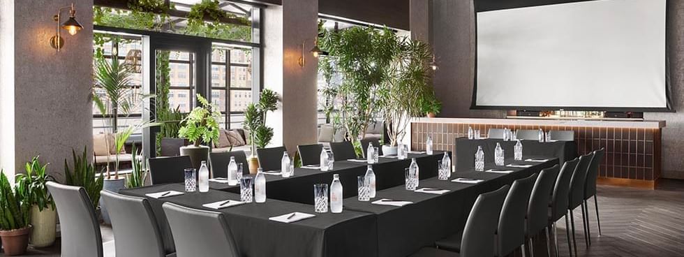 Conference style setting at Gansevoort Meatpacking NYC