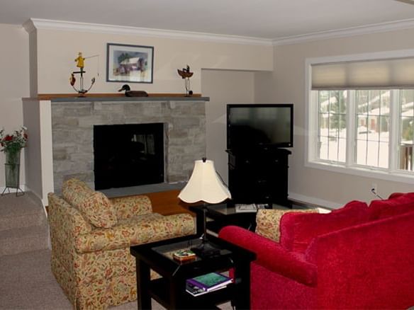 Living area in the Resort Home 654B at Topnotch Stowe Resort