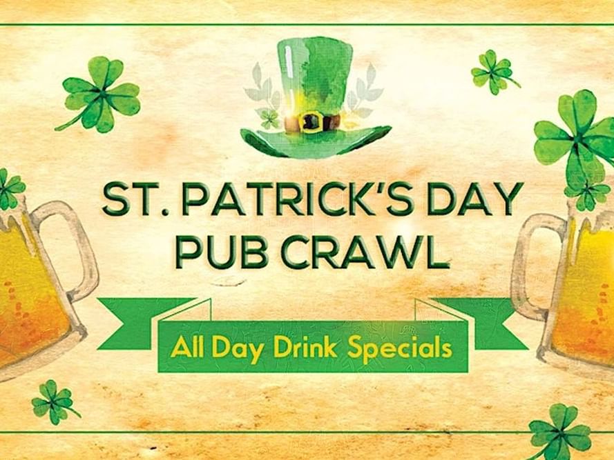 St. Patrick's Day pub crawl poster used at Lake Buena Vista Resort Village & Spa