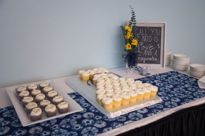Close up of the dessert buffet spread at UMass Lowell Inn