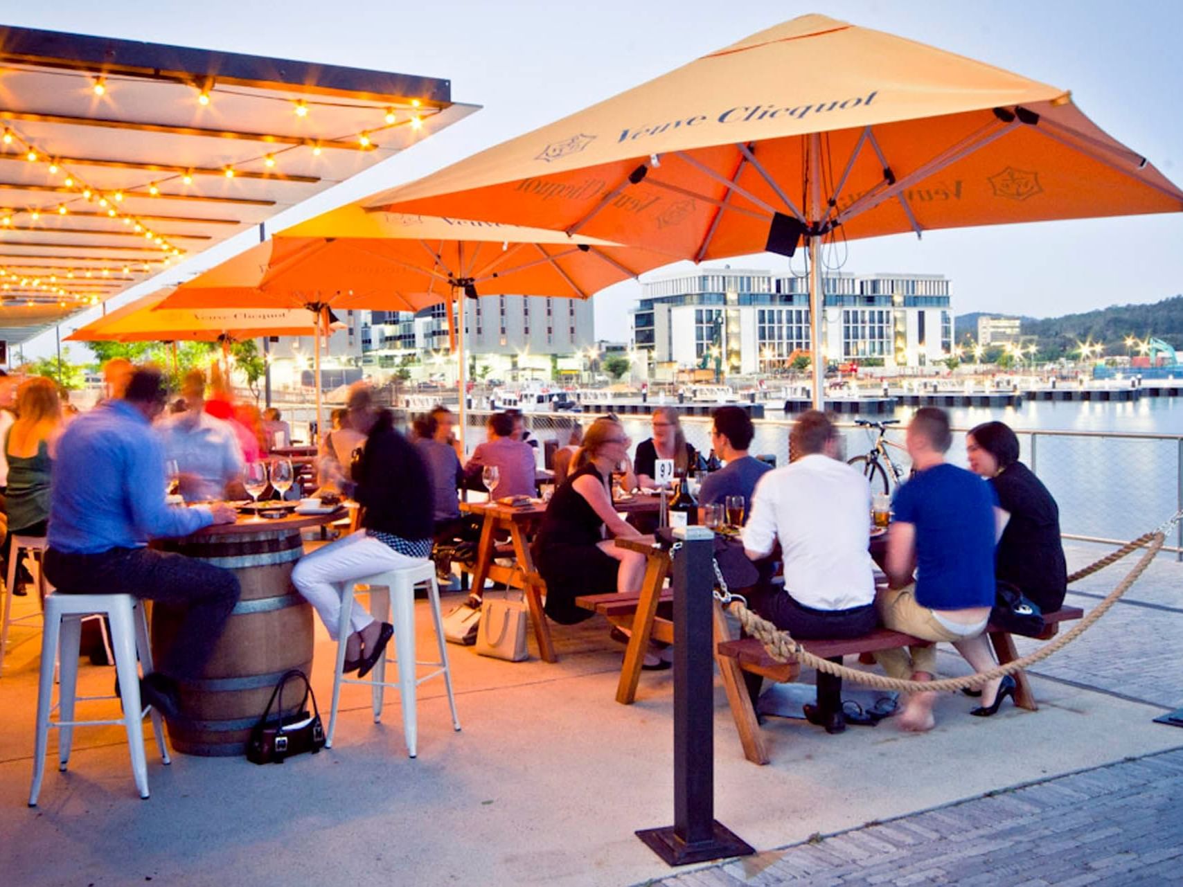 Outdoor dining in the dock kingston near Hotel Knightsbridge