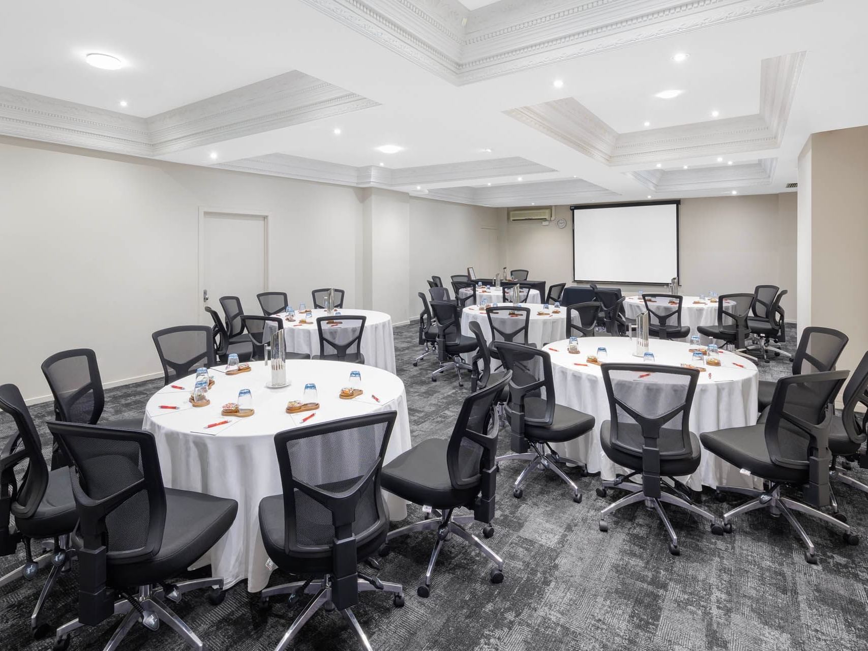 Cabaret set-up in Chancellor One at Grand Chancellor Melbourne