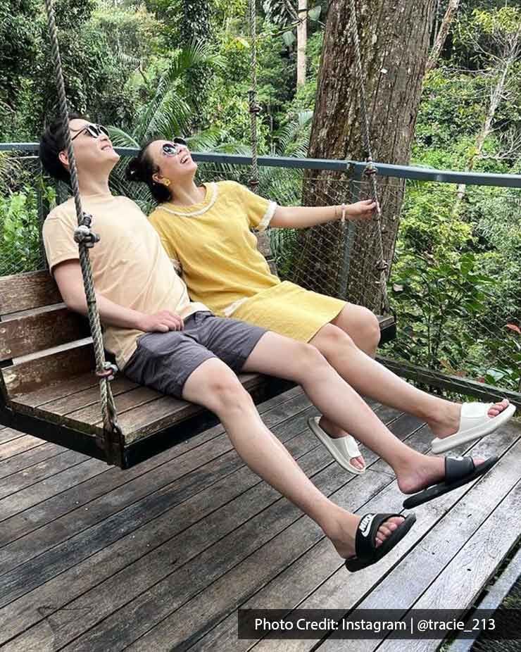 A couple was sitting on the swing - Lexis Suites Penang