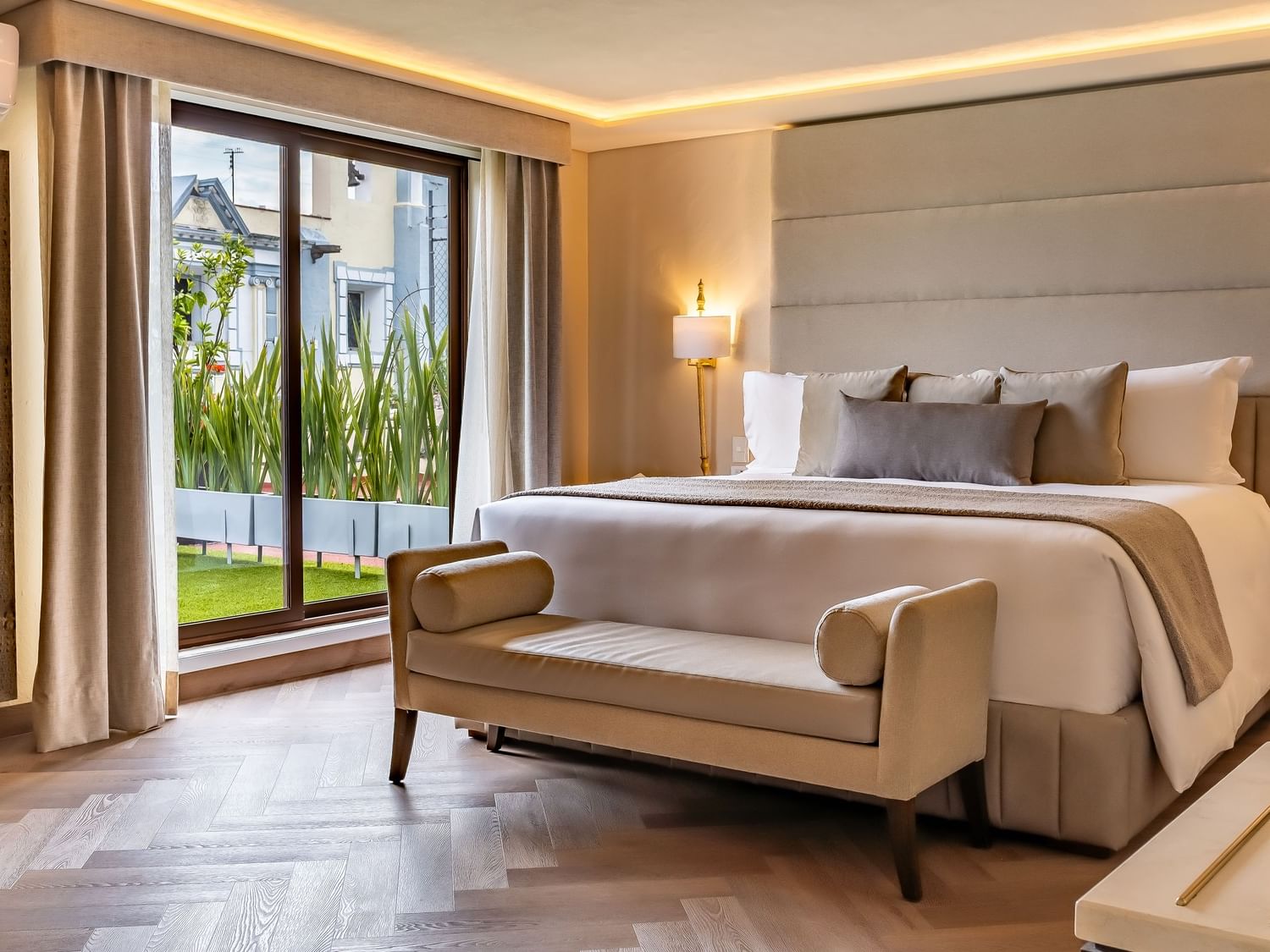 Elegant King Governor Suite with balcony view at Quinta Real Puebla in Heroica Puebla de Zaragoza.