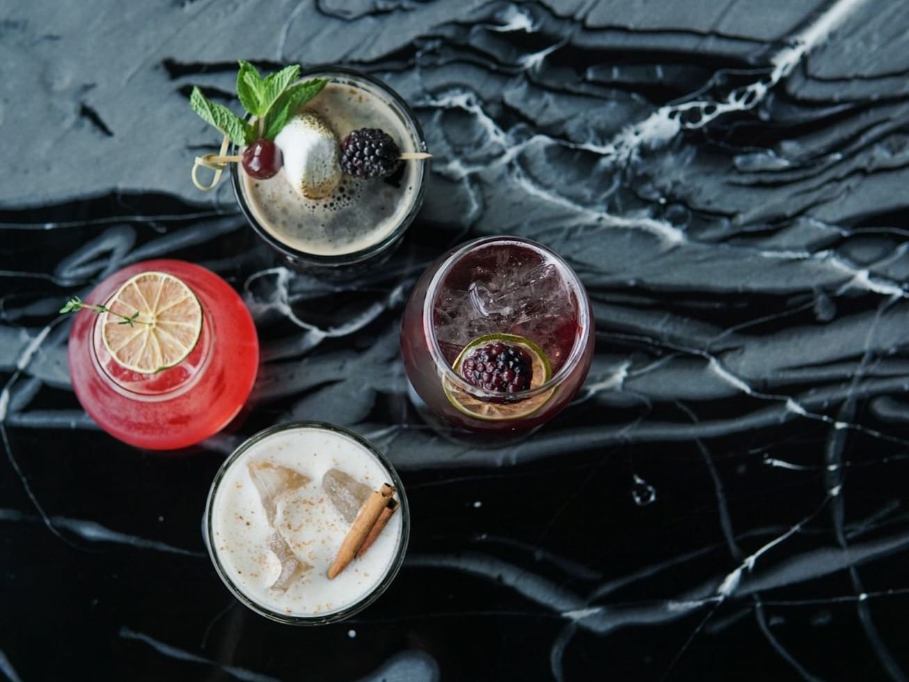 Closeup of drinks served at Blackstone Mountain Lodge