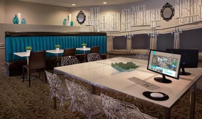 Community table in a hotel restaurant