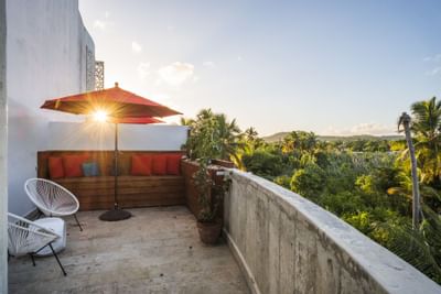 View of The Solana Balcony & seating area at El Blok Hotel