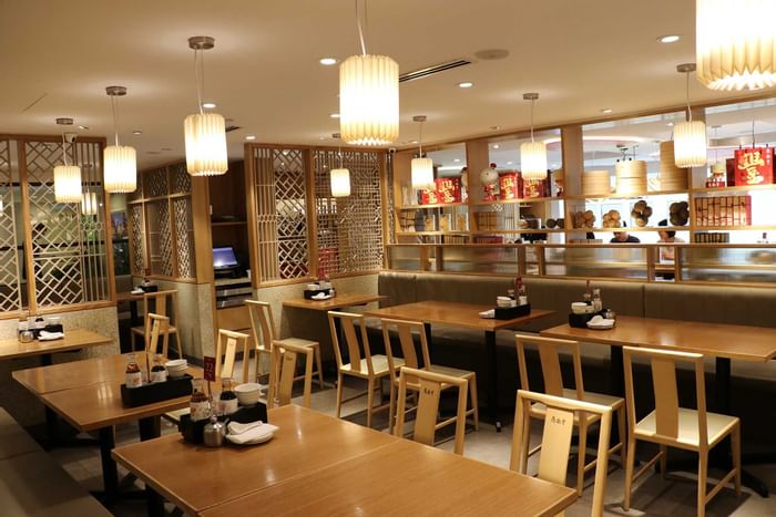 Interior of Din Tai Fung with dining set-up near Sunway Resort