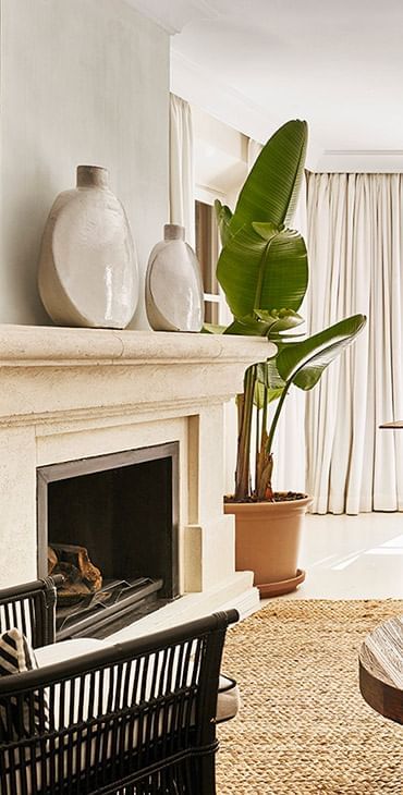 Indoor plant by a fireplace at a room in Marbella Club