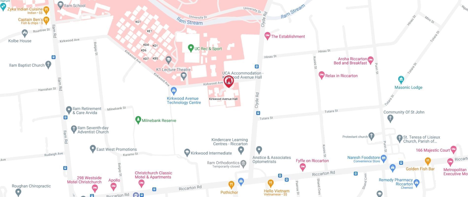 Kirkwood Avenue Hall Map