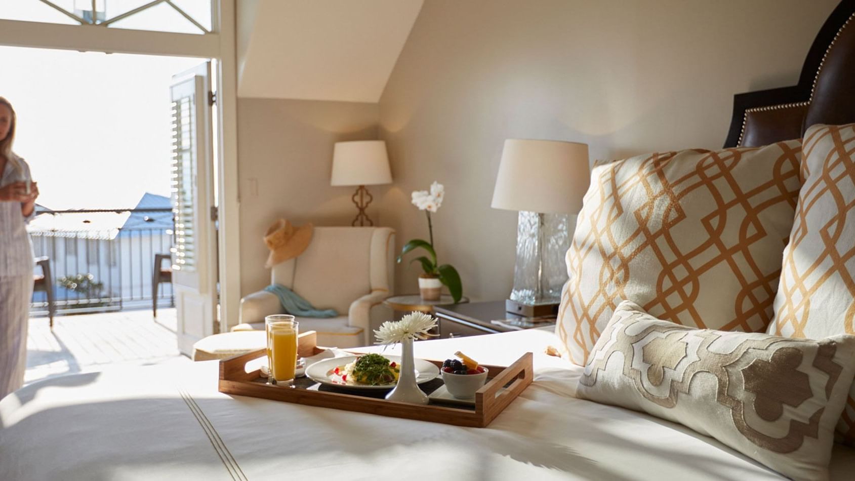 Breakfast in the room at The Pearl Hotel