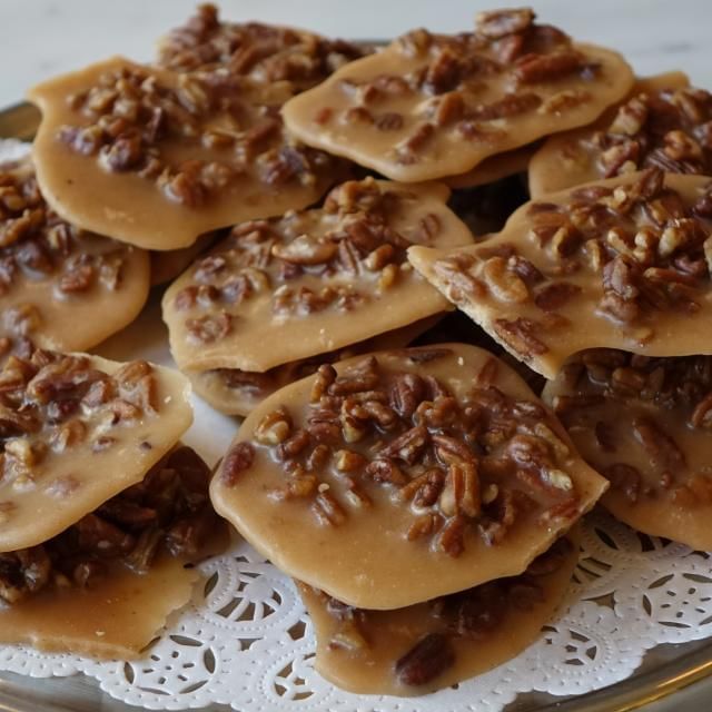 A closeup picture of a bunch of pralines