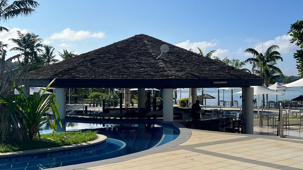 Outdoor Pool Grill & Bar at Warwick Le Lagon - Vanuatu in Efate.