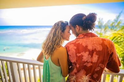 A romantic couple on the balcony at Holiday Inn Montego Bay