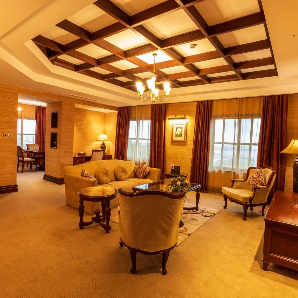 Elegant Presidential Suite at Lake Victoria Serena Golf Resort & Spa in Kampala.