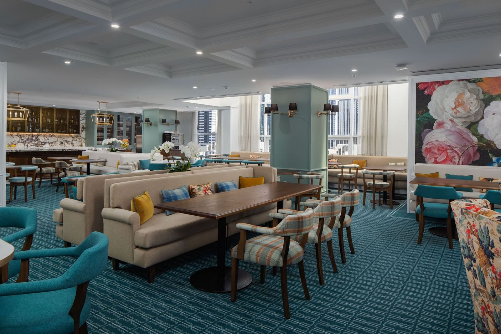 Dining and lounge area at Pullman Melbourne City Centre