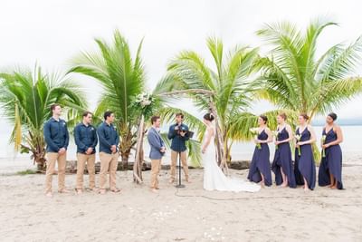 Beach wedding ceremony in the beach near Punta Leona Beach Club & Nature Resort