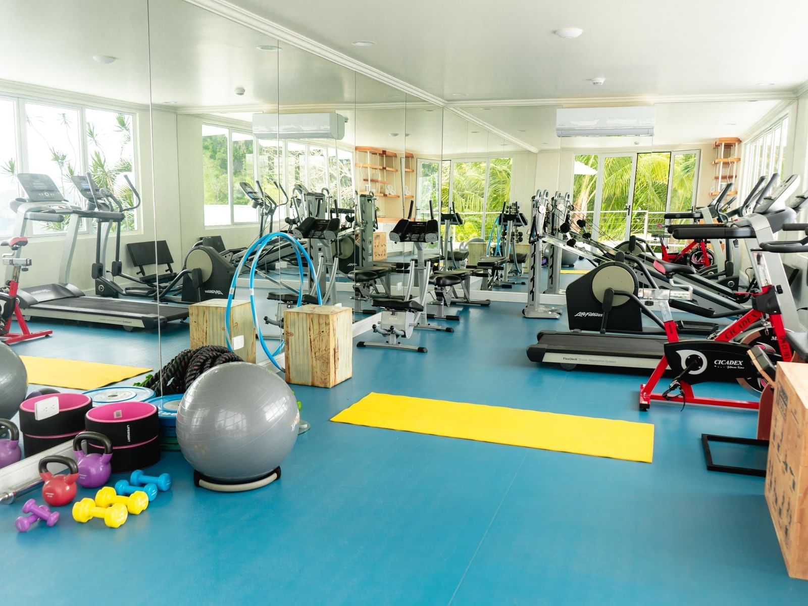 Interior of a Fully equipped gym at Retreat Costa Rica