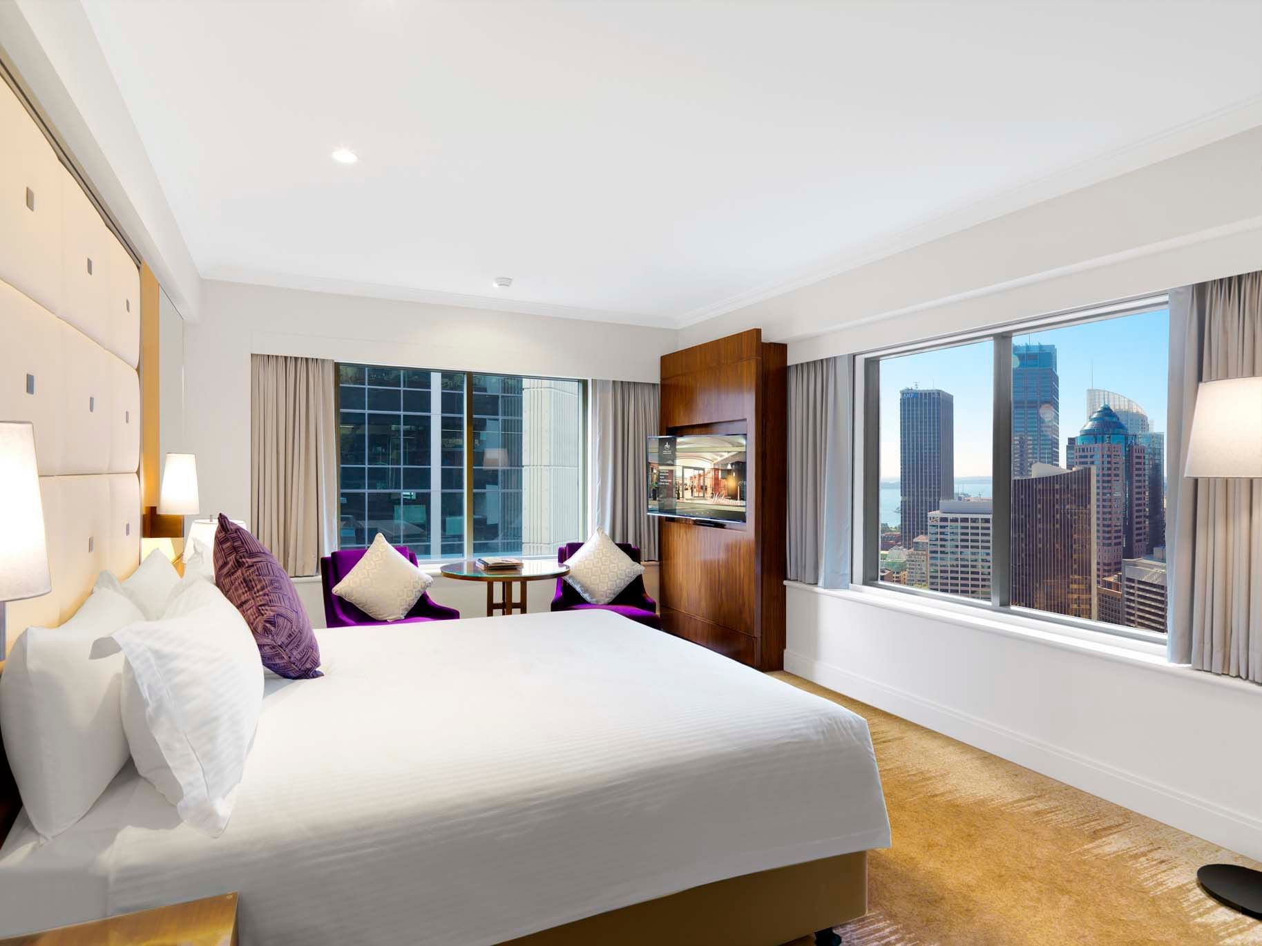 Deluxe Corner King Room with City View at Amora Hotel Sydney