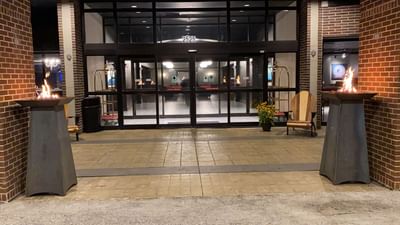 automatic doors at the entrance to a hotel